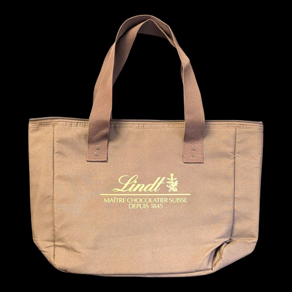 Brown Lindt Chocolatier Insulated Cooler Tote Bag 13 x 11 x 4 Inches
